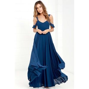 Lulus Romantic Fantasy Navy Bariano elegance dress
